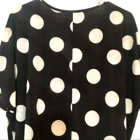 Lavish Black & White Polka Dot Shirt Women’s L - Picture 9 of 16